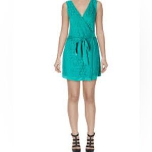 Diane von Furstenberg Derbette Paisley Lace Wrap Dress Aqua Green 4
